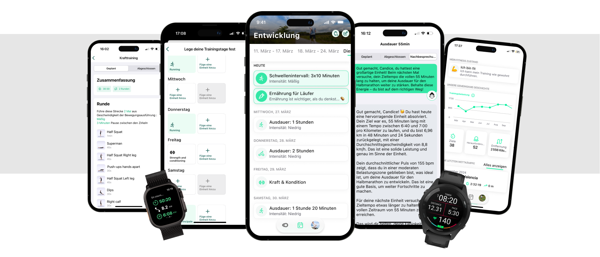 Multi screens of run motion app
